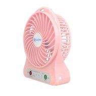 Summarytip Portable Mini USB Fan 4-inch Vanes 3 Speeds Rechargeable Desktop Fan Battery/ USB Powered (White) N7