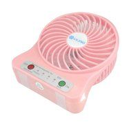 Summarytip Portable Mini USB Fan 4-inch Vanes 3 Speeds Rechargeable Desktop Fan Battery/ USB Powered (White) N8