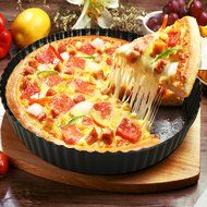Yilove Pizza Pan, Heavy Carbon Steel Round Pan, Durable, Non-stick, 8 inch N2