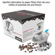 Paperless Pour Over Coffee Dripper - Stainless Steel Permanent Reusable Coffee Filter For Chemex-Hario V60 and...