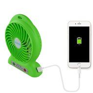 Baaaq Mini USB 3 Speeds Rechargeable Portable Table Fan with Emergency Power Bank, Black N29