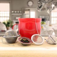 Stainless Steel Fine Mesh Tea Infuser Balls, Set of Three Tea Infuser Balls, Small Tea Infuser Ball, Medium Tea... N2