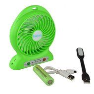 Baaaq Mini USB 3 Speeds Rechargeable Portable Table Fan with Emergency Power Bank, Black N30