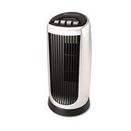 - Personal Space Mini Tower Fan, Two-Speed, Black/Silver