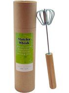 Coastal Tea Rotating Matcha Whisk, Chasen Alternative, Green Tea Mixer, Bamboo Push Handle Whisk