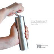 Manual Coffee Grinder-Deluxe Stainless Steel-Ceramic Burr Coffee Mill With Adjustable Grind Size By EazyCoffee