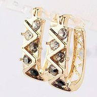 Fashion Women 14k Gold Filled Clear Austrian Crystal Hoop Earrings Jewelry A080 N2