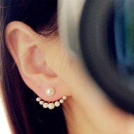 1Pair New Fashion Women Lady Elegant Pearl Rhinestone Ear Stud Earrings Jewelry N3