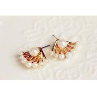 1Pair New Fashion Women Lady Elegant Pearl Rhinestone Ear Stud Earrings Jewelry N4