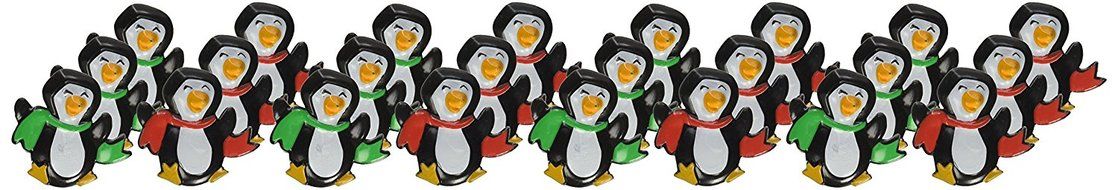 Oasis Supply - 24 Christmas Cupcake Cake Toppers plus Bonus 50 Free Fun Stickers (Penguin w/ Scarf Ring)