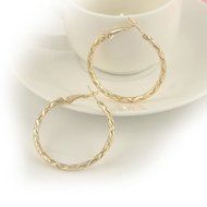 Fashion Women's Ear hoop Twisted dangle Earrings 14K Gold Plated jewelry Gift N2