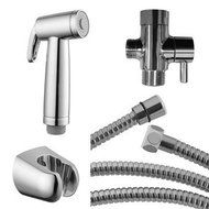 BIDET4ME HB-25 Handheld Bidet Shattaf with Adjustable Pressure Shut-off Valve (Value Pack) - Diaper Sprayer Certified...