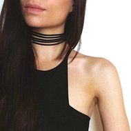 Velvet Choker Black Necklace Ribbon Vintage Gothic Multilayer Collar Necklace CN N4