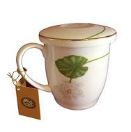 Tea Mug with Infuser and Lid, 10 oz., &quot;Lotus&quot;