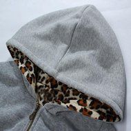 Coat,Morecome Women Plus Velvet Thickened Hooded Sweater Leopard Zipper Coat N3