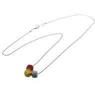 Lady Alloy Rhinestone Beads Charms Pendant Necklace Chain Fashion N3