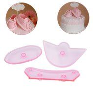 Ckeyin &reg; 3pcs Plastic Baby Bootee Shoe Style Fondant Cake Mold Making Tools for DIY Birthday Cake Sugar Craft...