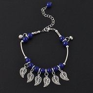 Leaf Bell Tassel Anklet Chain Ankle Bracelet Link Tibetan Silver Foot Jewelry N2