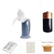 Portable Fan Tiny Tornado II with Duracell D Battery and Travel Cloth Bag Set