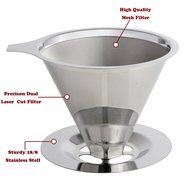 Pour Over Coffee Filter Paperless - STYDDI Stainless Steel Reusable Double Mesh Coffee Dripper with Stand , Coffee...