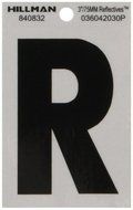 The Hillman Group 840832 3-Inch Letter R Reflective Square-Cut Mylar, Black on Silver by The Hillman Group