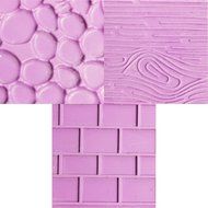 Silicone Embossed Textured Patterned Printing Moulds- Wood, Brick Wall, Cobblestone effects- for Cake Decorating...