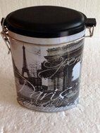 PARIS - EIFFEL TOWER - Retro Style OVAL Tea Caddy/Coffee Tin/ Kitchen Storage Tin