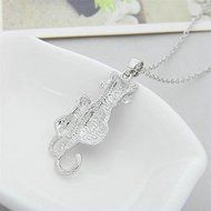 Fashion Women Girl Silver Plated Cat Pendant Chain Necklace Jewelry GIFT N5