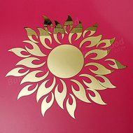 Pink Lizard Acrylic 3D Sunflower Mirror Effect Wall Sticker Decal N3