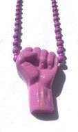 Power to the people / purple necklace made of resin simple bead necklace pendant style purple pride necklace N2