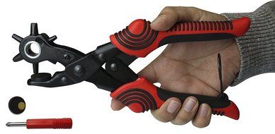 Nouventi Leather hole punch - Heavy duty puncher tool with 6 sizes on revolving head - Requires less strength... N6