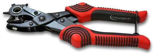 Nouventi Leather hole punch - Heavy duty puncher tool with 6 sizes on revolving head - Requires less strength... N7