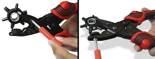 Nouventi Leather hole punch - Heavy duty puncher tool with 6 sizes on revolving head - Requires less strength... N8