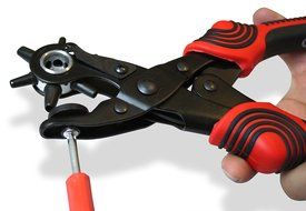 Nouventi Leather hole punch - Heavy duty puncher tool with 6 sizes on revolving head - Requires less strength... N9