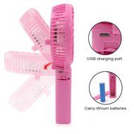 AURIN Electric Handy Fan Mini Portable Fan Foldable Fan with Rechargeable Battery (White) N9