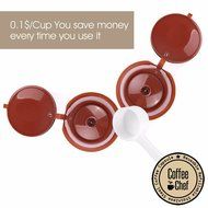 Coffee Chef (TM ) 2Pcs Refillable Nescafe Dolce Gusto Capsule With 1Pcs Spoon | Reusable and Compatible with Mini...