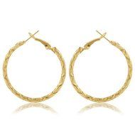 Fashion Women's Ear hoop Twisted dangle Earrings 14K Gold Plated jewelry Gift N3