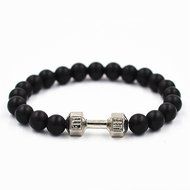 Tiger Eye Gemstones Dumbbell Barbell Stretch Yoga Mala Beaded Energy Bracelets N5