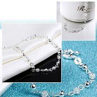 Women Silver Plated Crystal Chain Bangle Cuff Charm Bracelet Jewelry N4