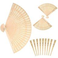 Generic Sandalwood Fan Baby Shower Gifts Wedding Favors Set of 48 pcs N5