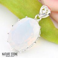 Special Price Rainbow Moonstone Gemstone Silver Necklace Pendants Jewlery Gift N4