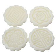 KINGSO Round Mooncake DIY Moon Cake Mold Cookie Cutter 4 Flower Plant Stamps Decoration