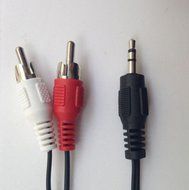 3.5mm Male Stereo Mini plug Jack TO 2 RCA Stereo Phono Audio Speaker CABLE W8 N3