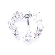 Dedegui White butterfly 14g Belly Button Navel Ring Body Piercing Jewelry