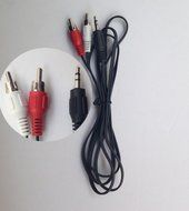 3.5mm Male Stereo Mini plug Jack TO 2 RCA Stereo Phono Audio Speaker CABLE W8 N4