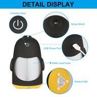 Accmor Penguin 150ml Ultrasonic Cool Mist Humidifier, Mini Portable Virtually Silent Diffuser with Night Light... N4