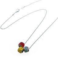 Lady Alloy Rhinestone Beads Charms Pendant Necklace Chain Fashion N4