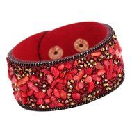 AutumnFall&reg; Womens Simulated Gemstones Beaded Leather Wrap Around Bracelet (Black) N11