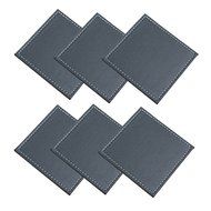 Willcome Set of 6 Leather Round Drink Coasters Cup Mats with Coaster Holder for Wine Beer or Any Beverage Use N2