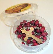 Holy Land Rose Rosary Necklace Bead Jewelry Catholic Prayers from Nazareth